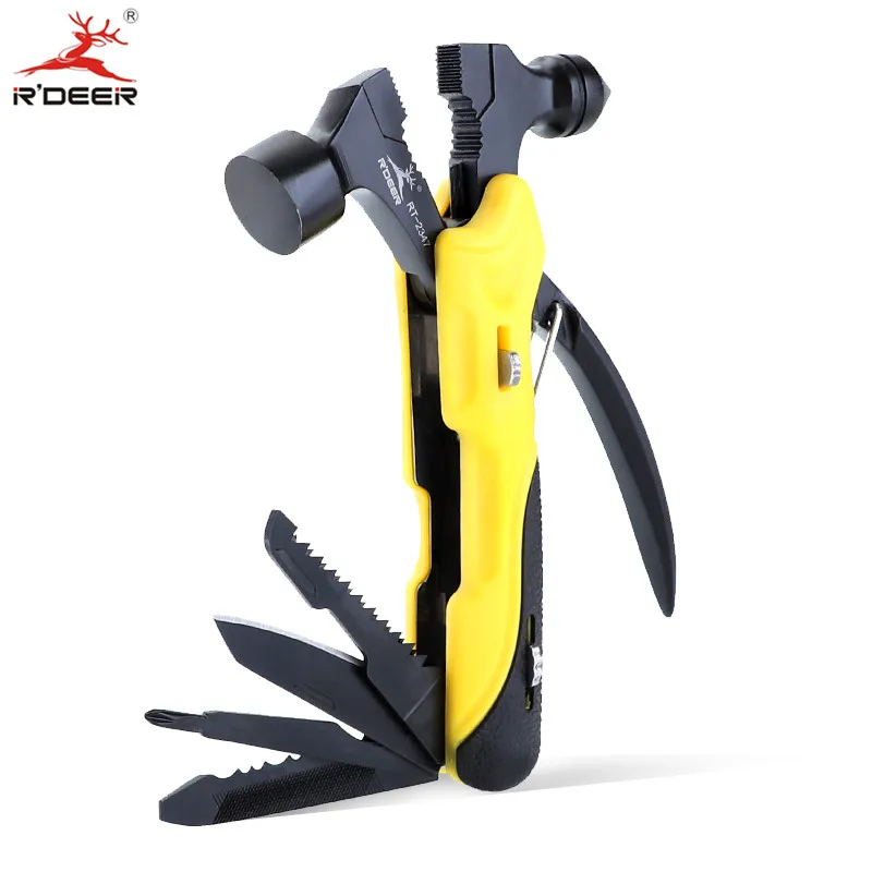 

Pocket Knife Fold Stainless Steel Mini Safety Hammer Outdoor Plier Multifunctional Knife 7 In 1