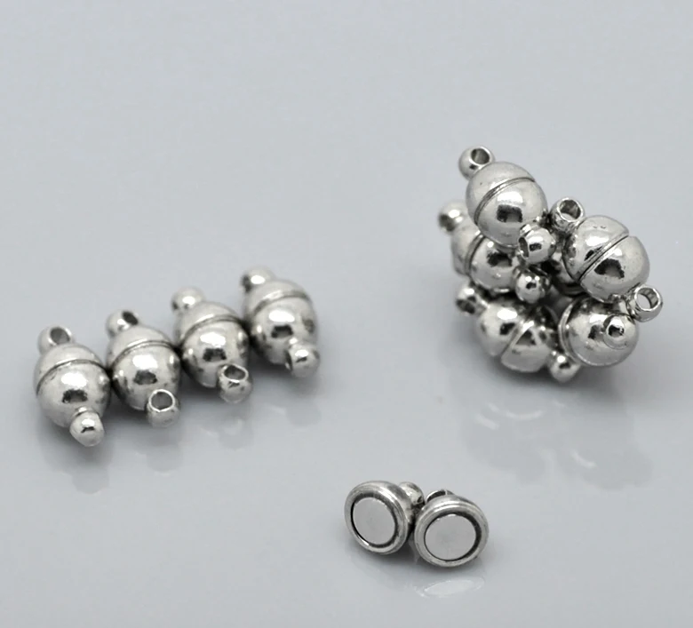 Doreenbeads 1 مجموعات فضية لهجة المشابك المغناطيسية 12x6 ملليمتر (4/8 \