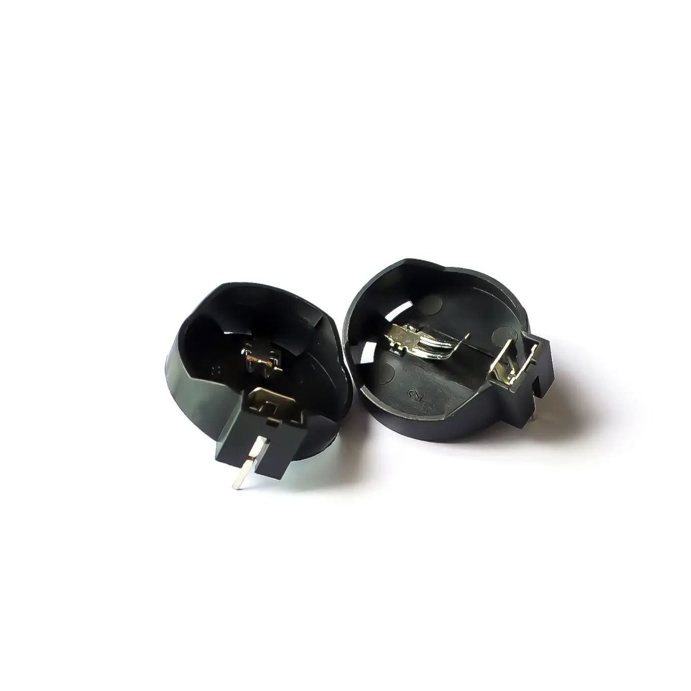 

100pcs DIP CR2032 2032 Battery Button Cell Coin Holder Socket Case Black,ICs&