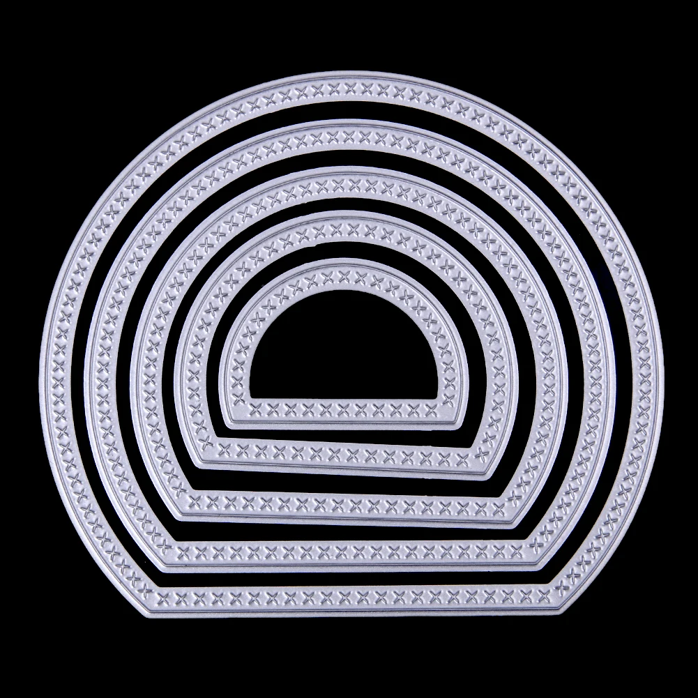 

5pcs Semicircle Metal Cutting Dies Scrapbooking Dies for Diray Album Card Paper Embossing Decor Round Half Circle Dies