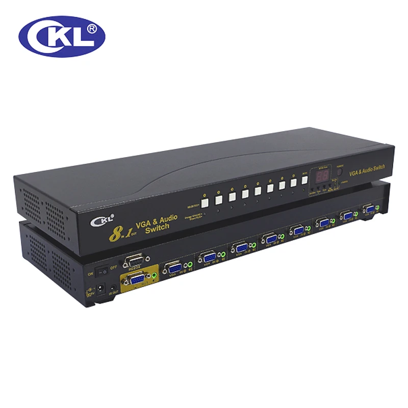 CKL-81S 8 Порты и разъёмы Авто VGA переключатель с пультом дистанционного управления 8 в 1 из PC монитор коммутатор с ИК-пультом дистанционного RS232 Управление 2048*1536 450 МГц