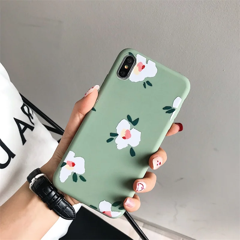 

Fresh Style Small Flowers Phone Cases for iPhone X XR XS Max Hot Sales Soft Slim Phone Back Cover for iPhone 6 6s 7 8 Plus