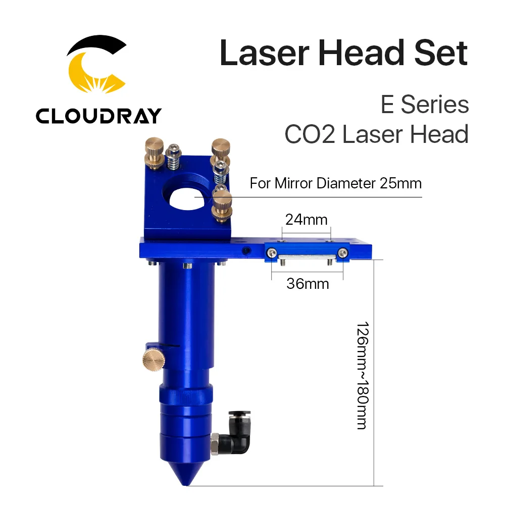 E серия: CO2 лазерная головка фокусировочная линза d20мм fl50,8& 63,5& 101,6 зеркало 25 мм для лазерной гравировки резки