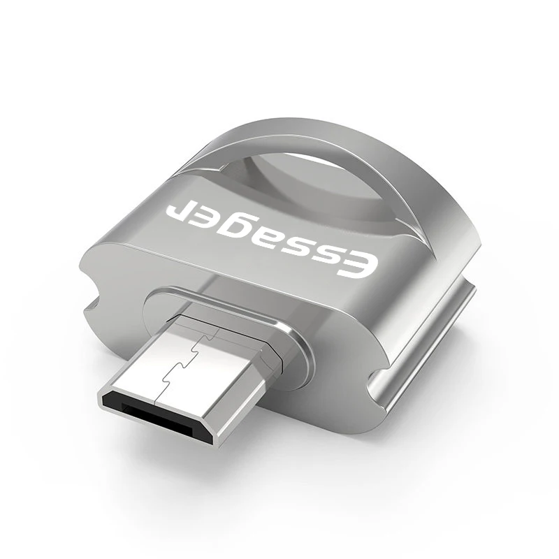 Essager OTG Micro USB адаптер для samsung Xiaomi huawei Android Micro USB штекер для USB 2,0 Женский адаптер OTG конвертер - Цвет: Silver
