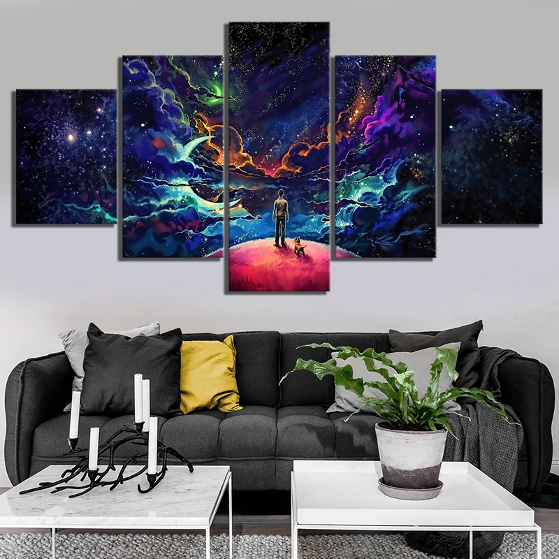 

Abstract Universe Anime 5 Piece Modern HD Print Wall Art Canvas Art For Living Room Decor Painting Wall Art Painting Home Decor