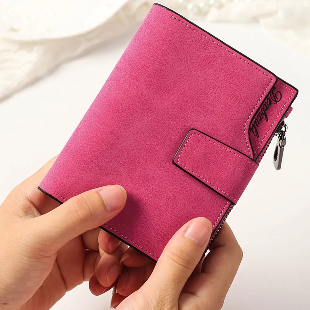 

Aelicy High Quality vintage fashion top small wallet short pu leather wallet women luxury brand fashion lady solid women purses