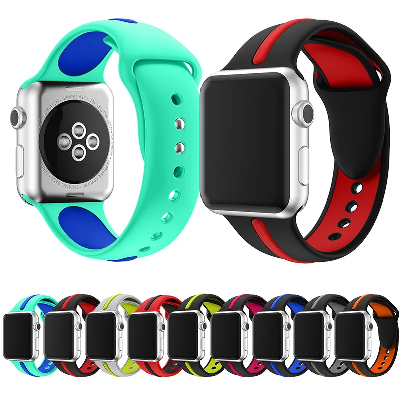 Спортивный силиконовый ремешок для Apple Watch Band 42 мм 44 40 38 Iwatch Series 4/3/2/1 браслет часов
