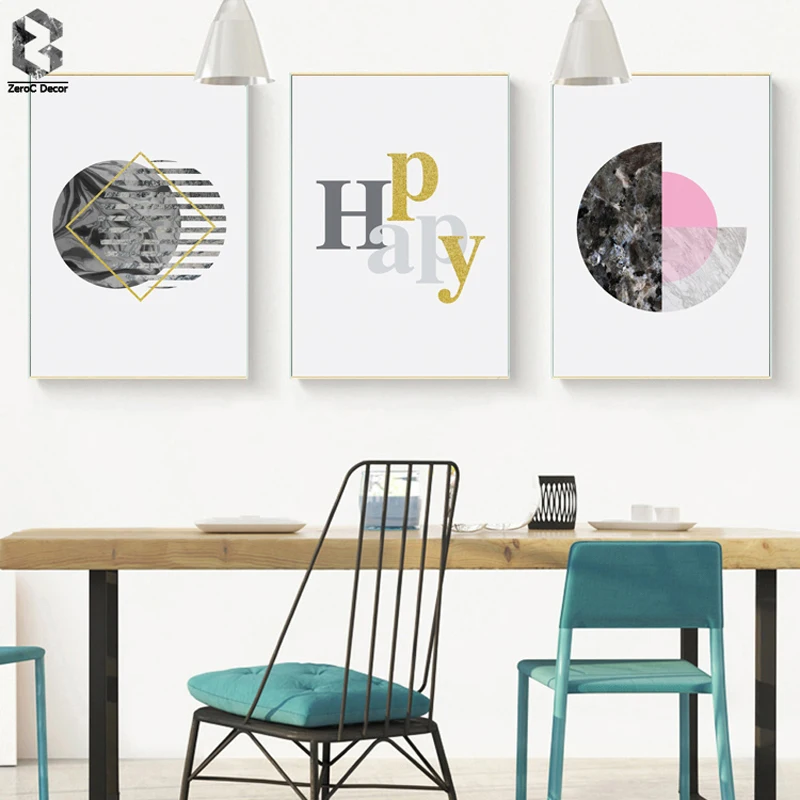 

Scandinavian Geometric Canvas Poster Motivation Minimalist Nordic Style Wall Art Print Painting Decoration Picture Home Decor