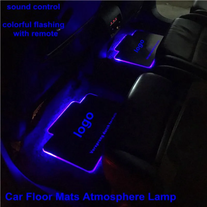 2pcs Car Interior Atmosphere Lamp Floor Mats Led Car Embient Light