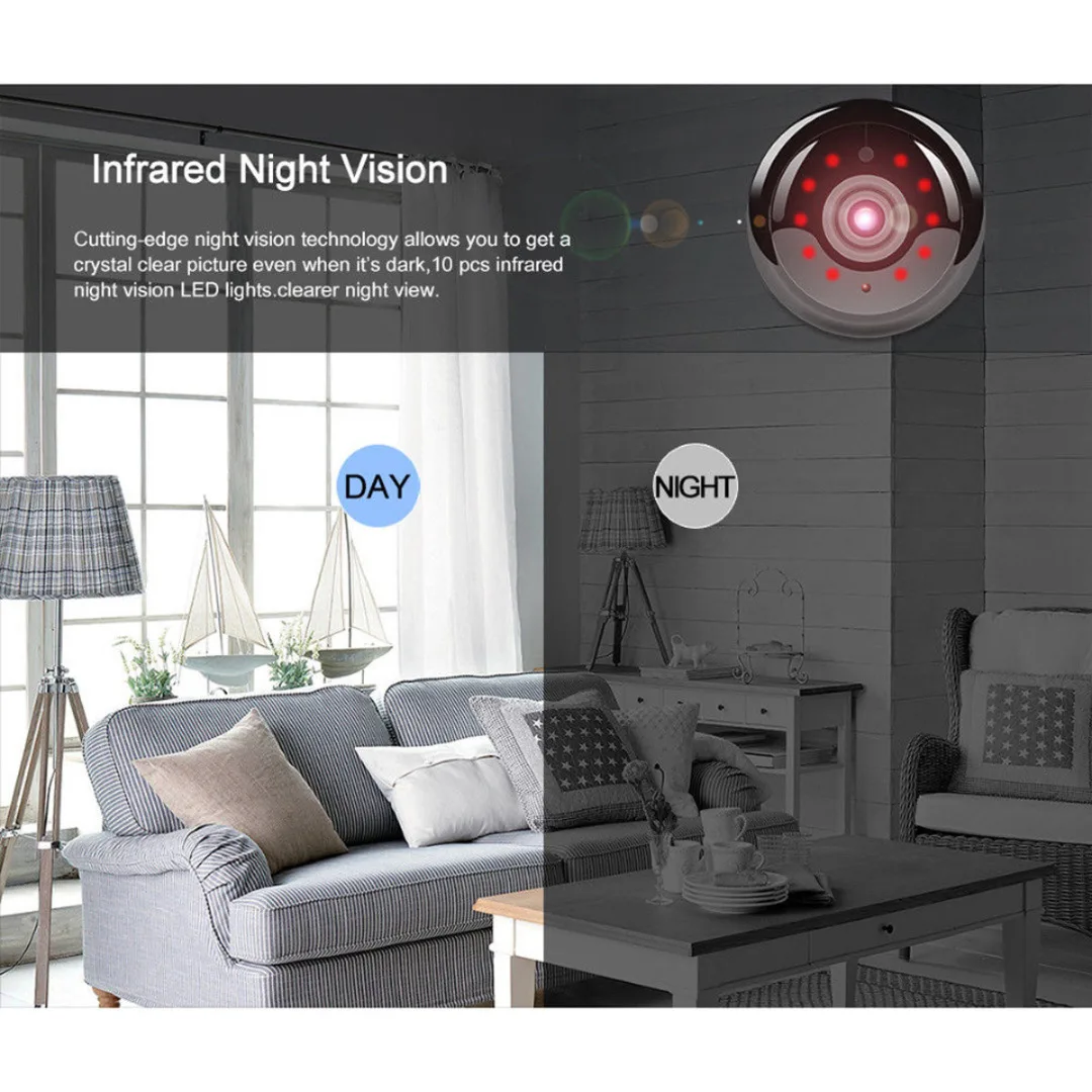 Mayitr 1pc Mini Full HD 1080P Camera E06-2 Professional Wireless Wifi Home Security IP Camera Monitor Night Vision Camcorders
