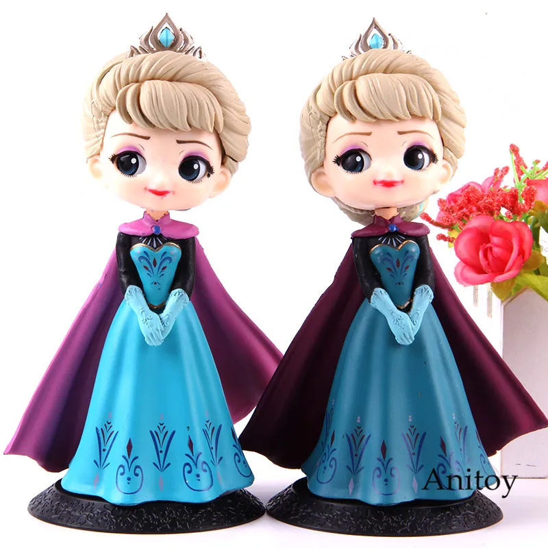 Q Posket Frozen Action Figure Elsa Princess Qposket Crown Doll PVC Collection Model Toy Gift for Girl Kids