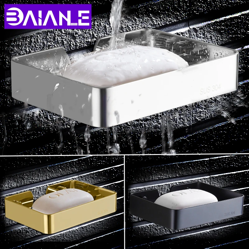 Baianle Toile Soap Dish Black Bathroom Soap Dish Wall Mount Stainless