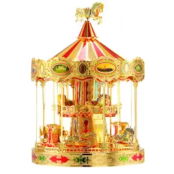 3D головоломка металлические игрушки Piececool карусель круглый Пазлы Модель merry-go-круглый карусель сборка модели для детские игрушки для