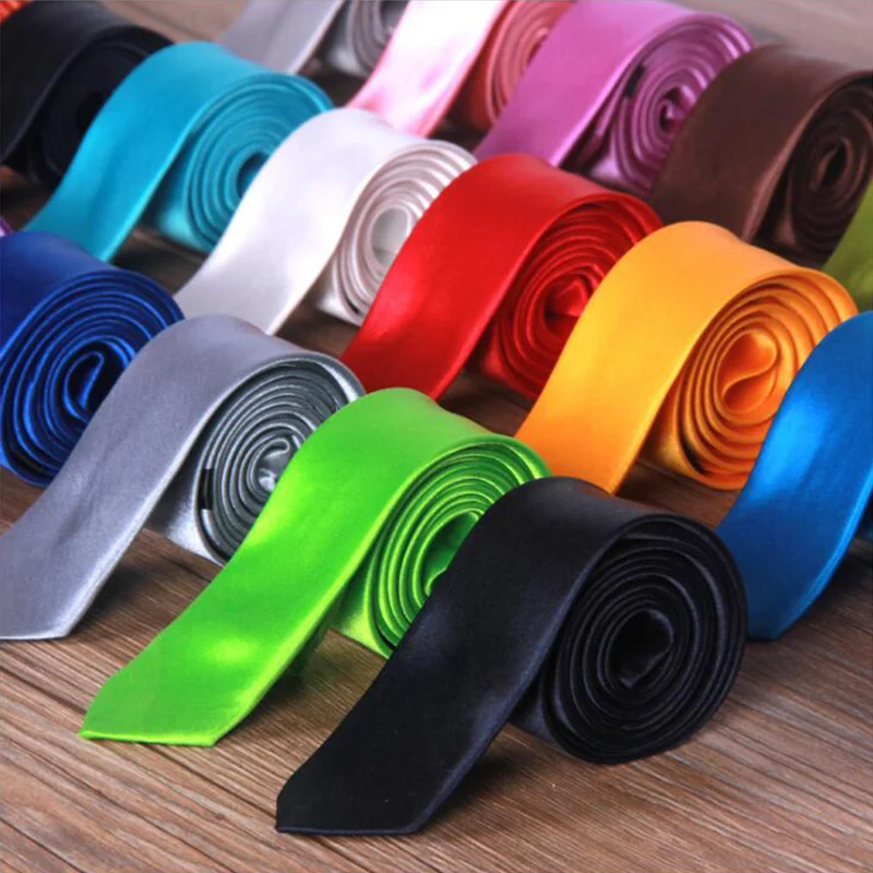 

Tie for Gentleman Men Slim Tie Solid Necktie Polyester Narrow Cravat Royal Gold Party Formal Ties For Wedding Party Fashion