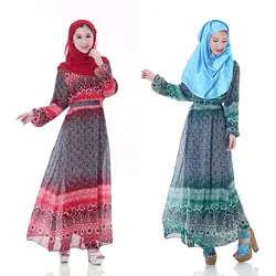 Мода для взрослых Повседневное ацетат халат мусульмане турецкий Абаи Новый мусульманское платье шифон Халаты арабских Костюмы для женщин