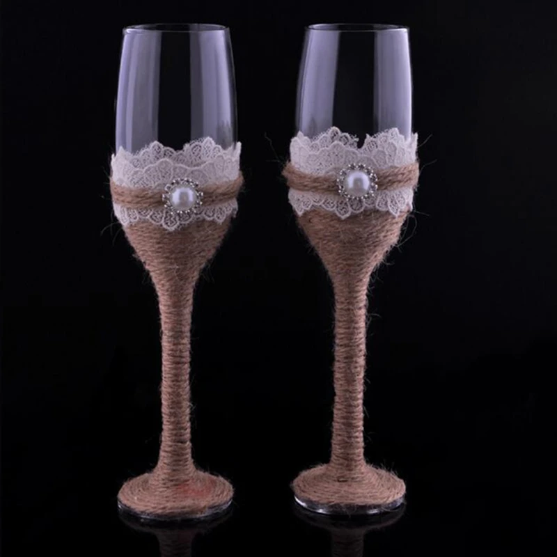Набор свадебных джутовых ножей и серверных 4 шт./компл.|set wedding|champagne glasseswedding toast |