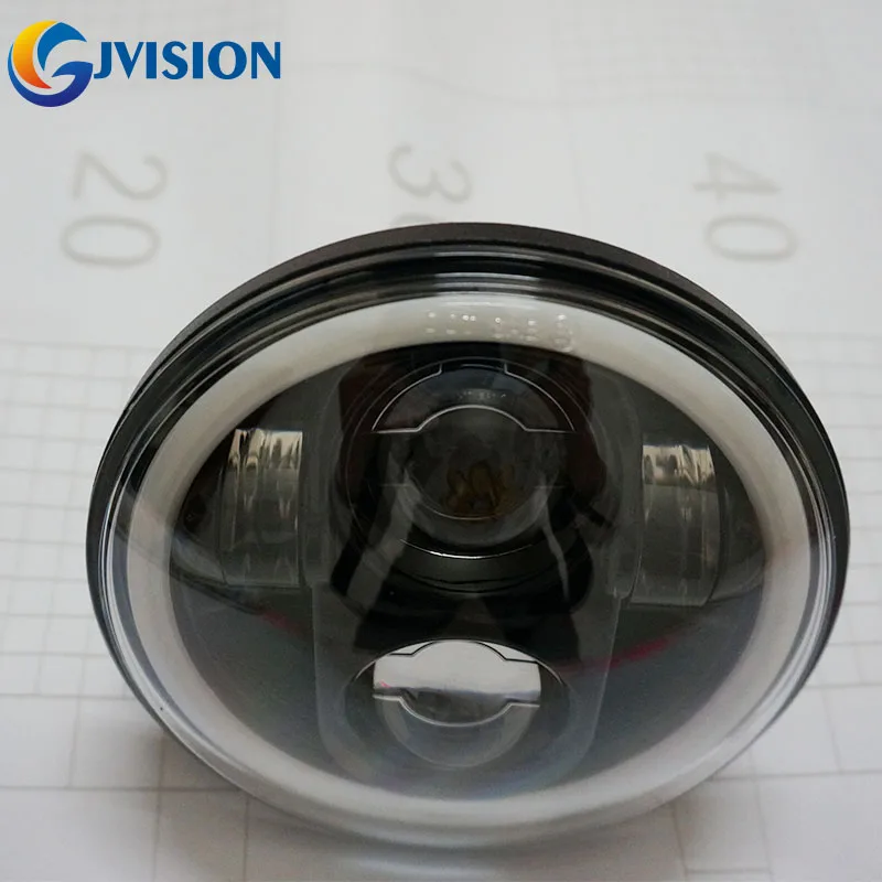  Black 5.75'' Motorcycle H4 Hi/Lo Beam 5 3/4 inch led headlight with angel eyes halo ring DRL for Ha - 32809269177