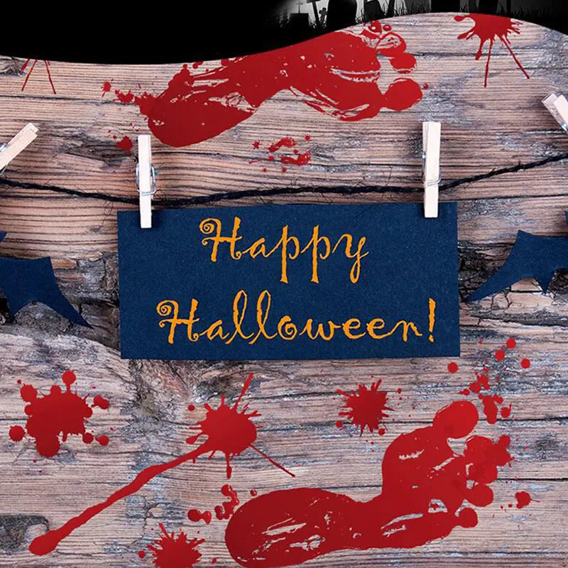 

5pcs Creative Wall Sticker Footprint Pattern PVC Background Waterproof Decoration For Halloween Window Hogard JY18