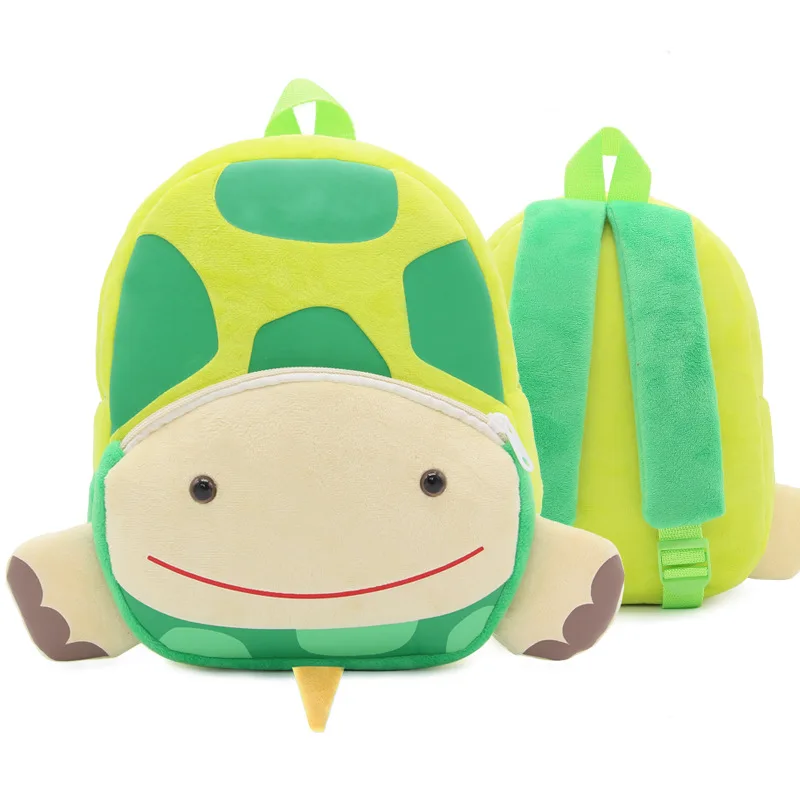 Детские рюкзаки с объемным рисунком слона для девочек и мальчиков, бархатные детские школьные сумки, Подарочная школьная сумка для детского сада - Цвет: turtle