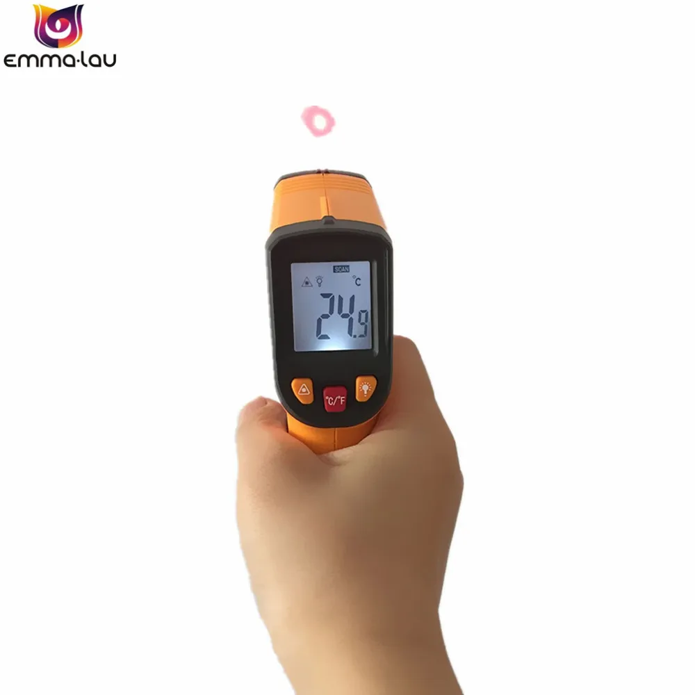 

-50 to 400C Digital Non-Contact Infrared Thermometer LCD Display C/F Laser Kitchen Industrial Objects IR Temperature Detector