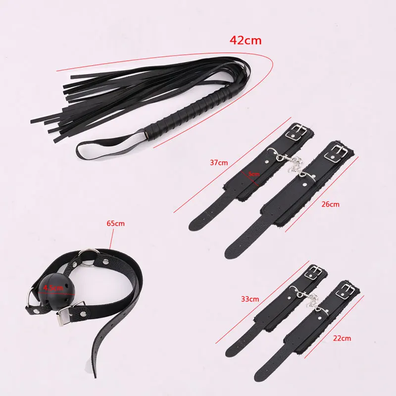 Cena 10 sztuk zestaw zabawki erotyczne dla kobiet skóra z pluszowymi kajdankami bat zaciski na sutki liny Bdsm Bondage zestaw zabawy dla dorosłych