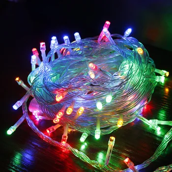 

Outdoor Waterproof Christmas Lights String EU 220V Plug Holiday Lights Decoration For Wedding Garden 5M 10M 20M 30M