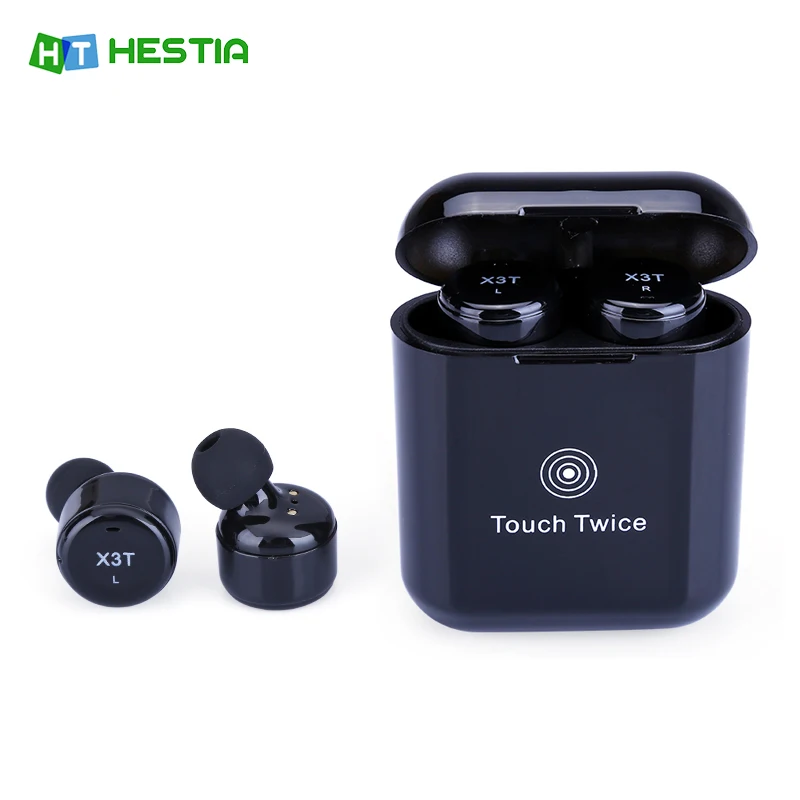 

HESTIA TWS X3T Wireless Bluetooth 4.2 Headset Earphone wtih Charger Box Bass X1t X2T Upgraded for iPhone Samsung Android