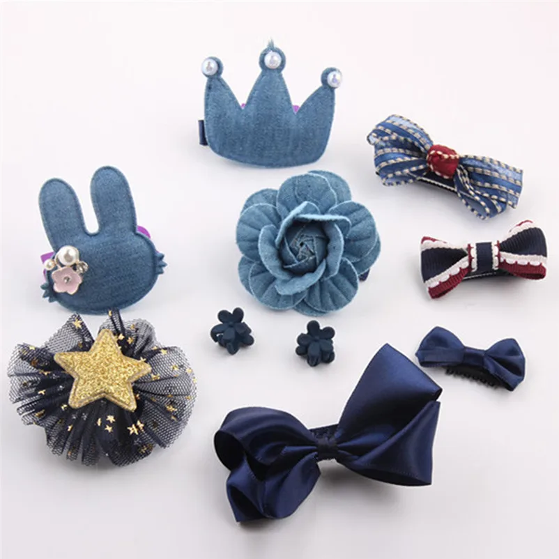 sweet! cute bow motifs hair clip sets baby girl hair accessories clip kawaii girls bebes acessorios 3ST10 (2)
