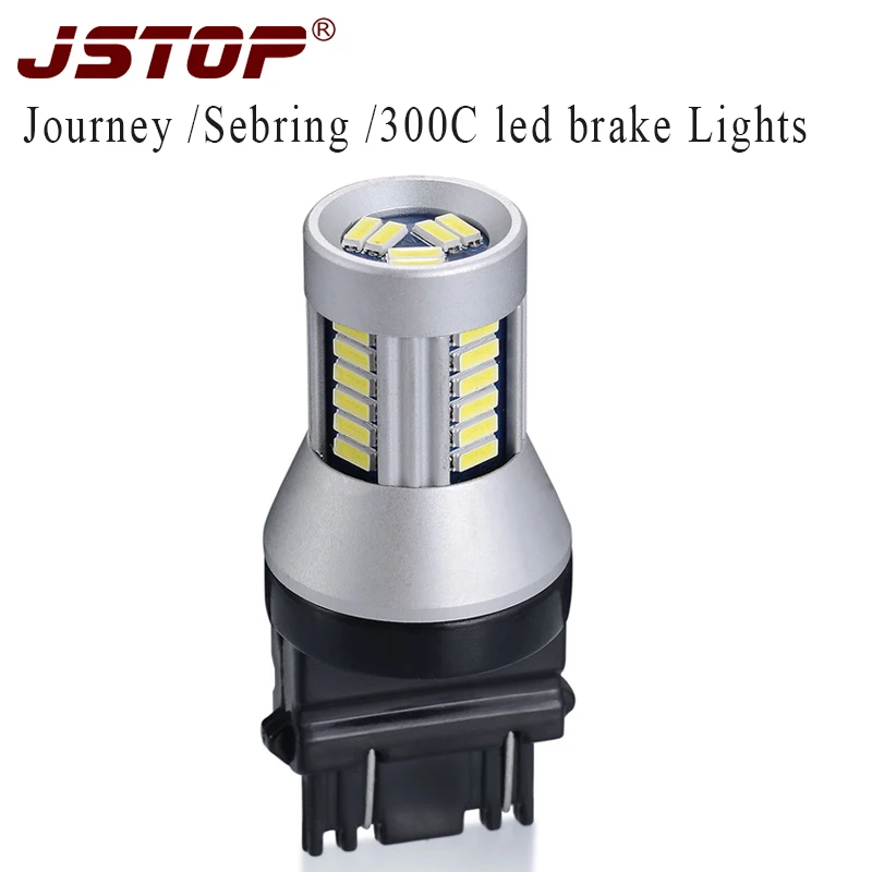 

JSTOP Sebring 300C LED brake bulbs canbus led External lights 12V 3157 P27/7W 6000k car light led lamp 3157 auto brake lights