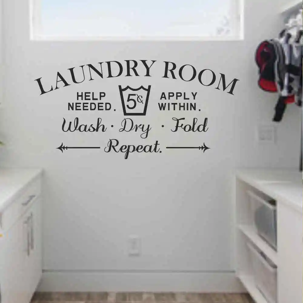 Laundry Room Wall Decal Wash Dry Fold Stickers Laundry Room Wall Decal Wash Dry Fold Stickers Decor Sign Vinyl Sticker