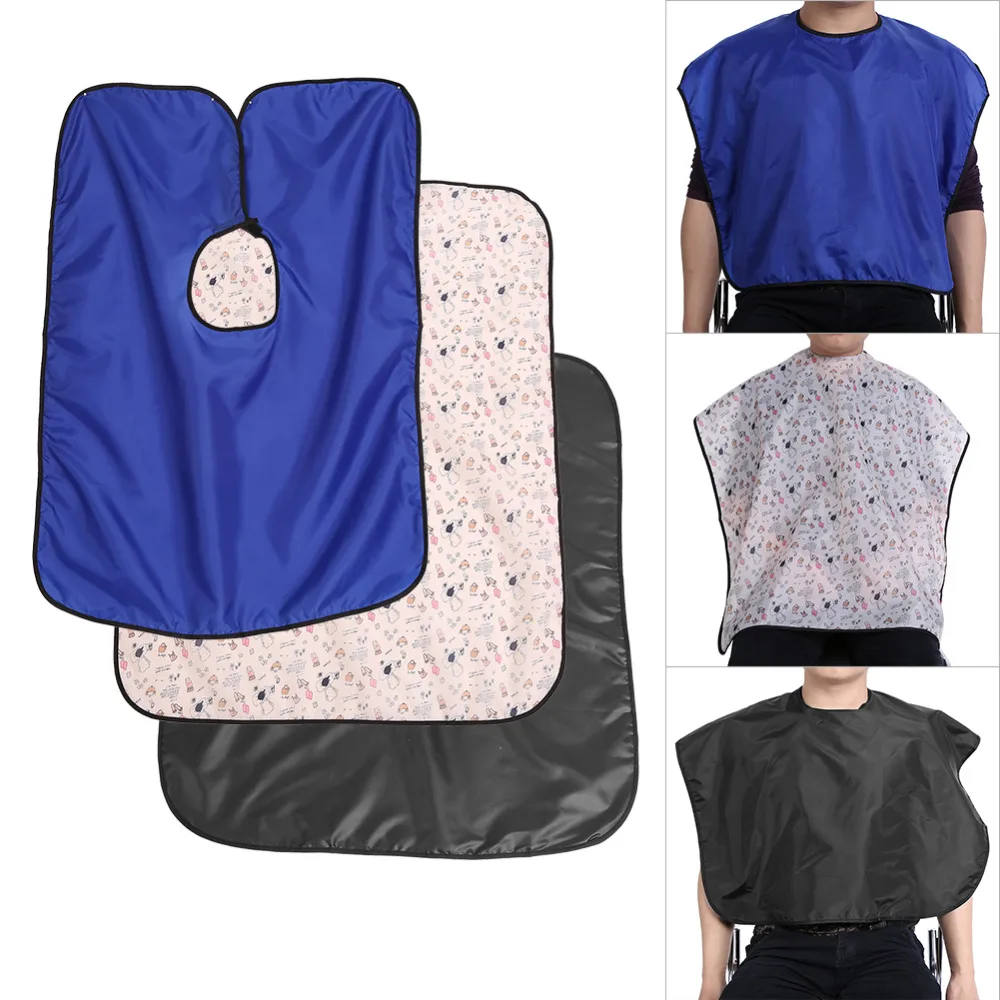 

1PC Waterproof Pro Hairdressing Cape Lightweight Soft Salon Barber Hair Cutting Cloth Gown Haircut Wrap Apron Blue, Print, Black