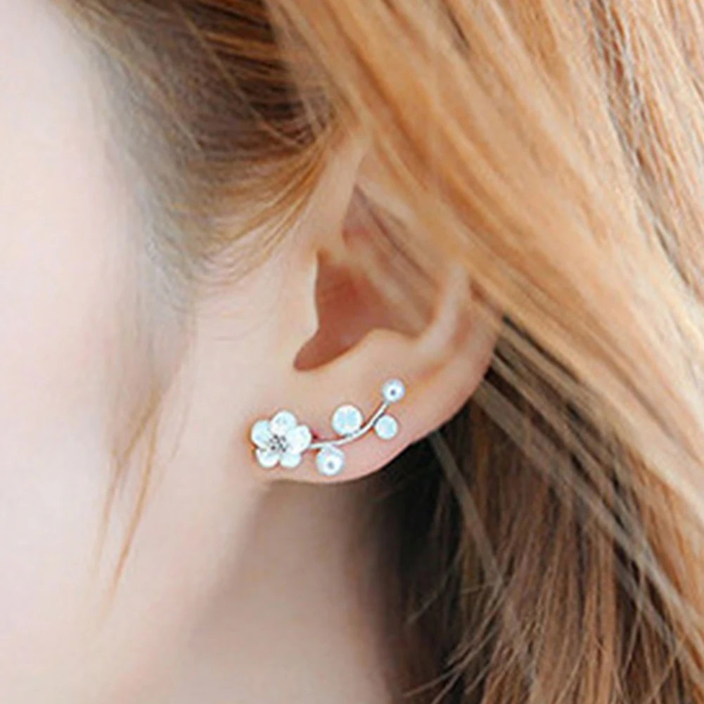

Fabala Cute Branch Flower Pearl Earrings Modern Simple Ear Stud