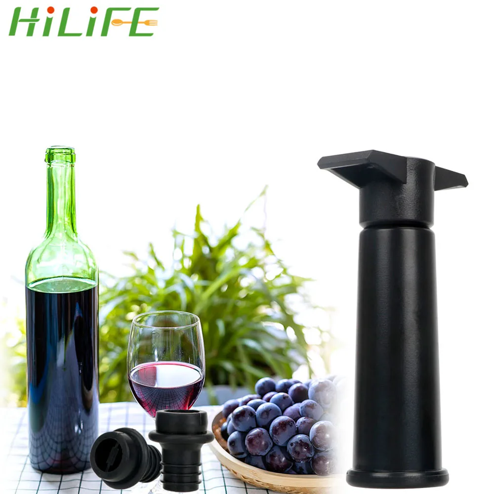 HILIFE Silicone Wine Stopper 1 Pump+2 Caps Wine Saver Vacuum Bottle