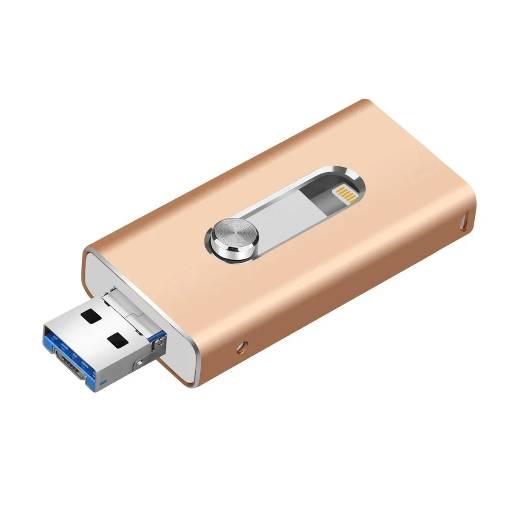 Usb флэш-накопитель для iPhone флеш-накопитель Флешка 3-в-1 Освещение USB флэш-память 3,0 зашифрованный флеш-накопитель 256 ГБ Usb ключ