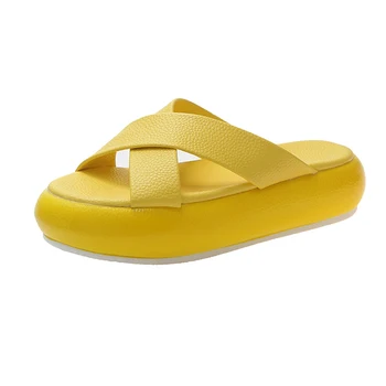 

Women's Slippers 2019 Summer Fashion Thick Sole Female Beach Shoes Low Heels Woman Summer Slippers Outside Slides Non-Slip Shoes