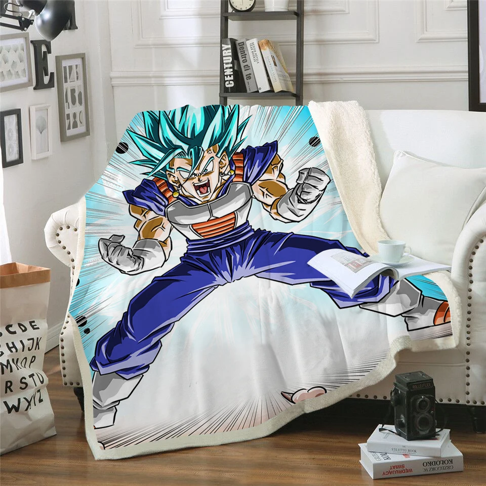 

Magic Dragon Ball Boy Printed Sherpa Blanket Couch Quilt Cover Travel Bedding Outlet Velvet Plush Throw Fleece Blanket Bedspread