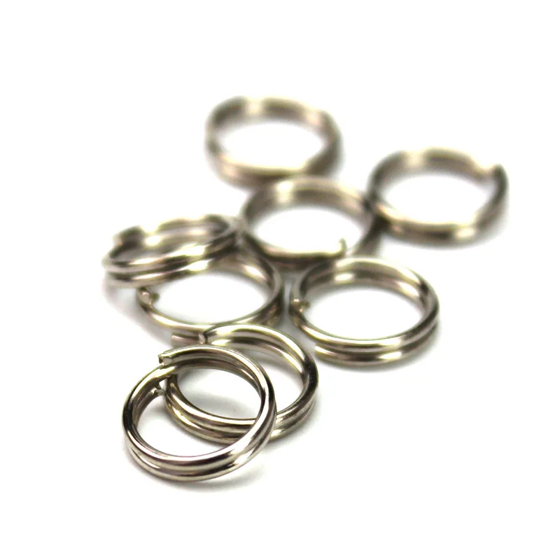 

100Pcs/lot stainless Steel Fishing Ring Split Clip Swivel Double Loop Quick Change Hook Connector carp fishing Accessory Tools