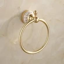 Европейское космическое алюминиевое Золотое роскошное керамическое и матовое кольцо для полотенец резные держатели для полотенец Полка для полотенец аксессуары для ванной комнаты