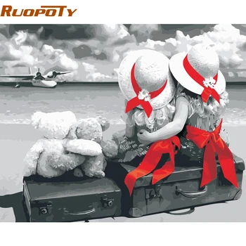 

RUOPOTY Frame Friendship DIY Painting By Numbers Cartoon Modern Wall Art Canvas Painting Hand Painted For Home Decor 40x50cm