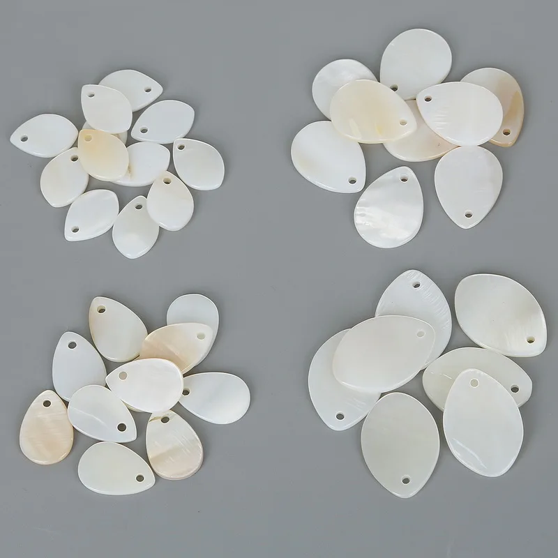 

20pcs/lot Drop Shape Natural White Shell Charm Pendants For Earring Jewelry Making DIY Fashion Jewelry Accessories
