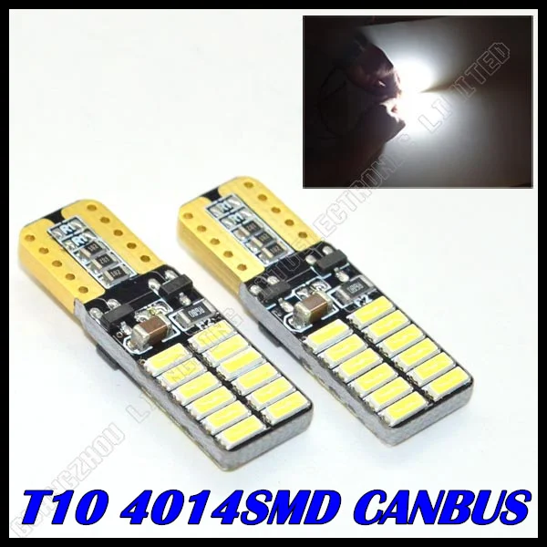 

Free shipping 4PCS/lot Car Auto LED T10 canbus led W5W Canbus t10 24smd 4014 LEDInterior Light Parking Light External Light