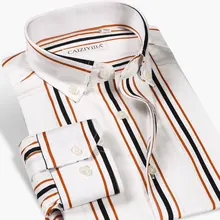 Высокое качество хлопок Мужская Вертикальная полосатая рубашка модная деловая Повседневная рубашка с длинным рукавом на пуговицах Классическая Рабочая Рубашка