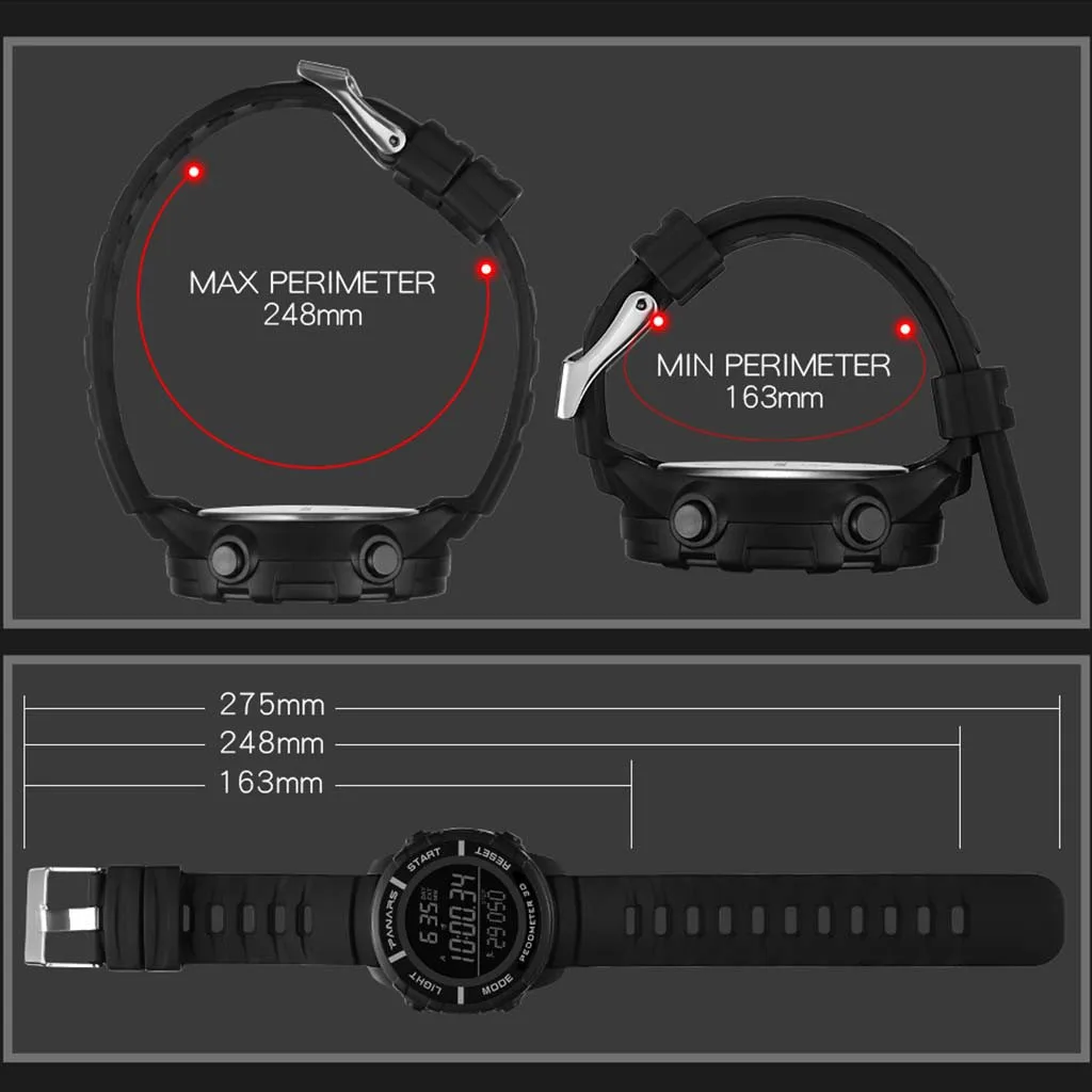 PANARS светодиодные электронные часы waterproof Running Step Counter мужские модные Спортивные часы наручные часы Reloj deportivo Wd4