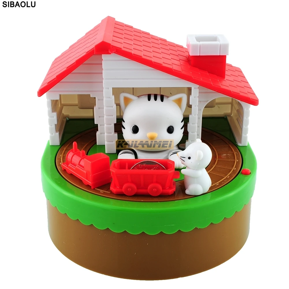 2pcs Itazura Automated Stealing Coin Cat Mouse Coins Penny Piggy Bank