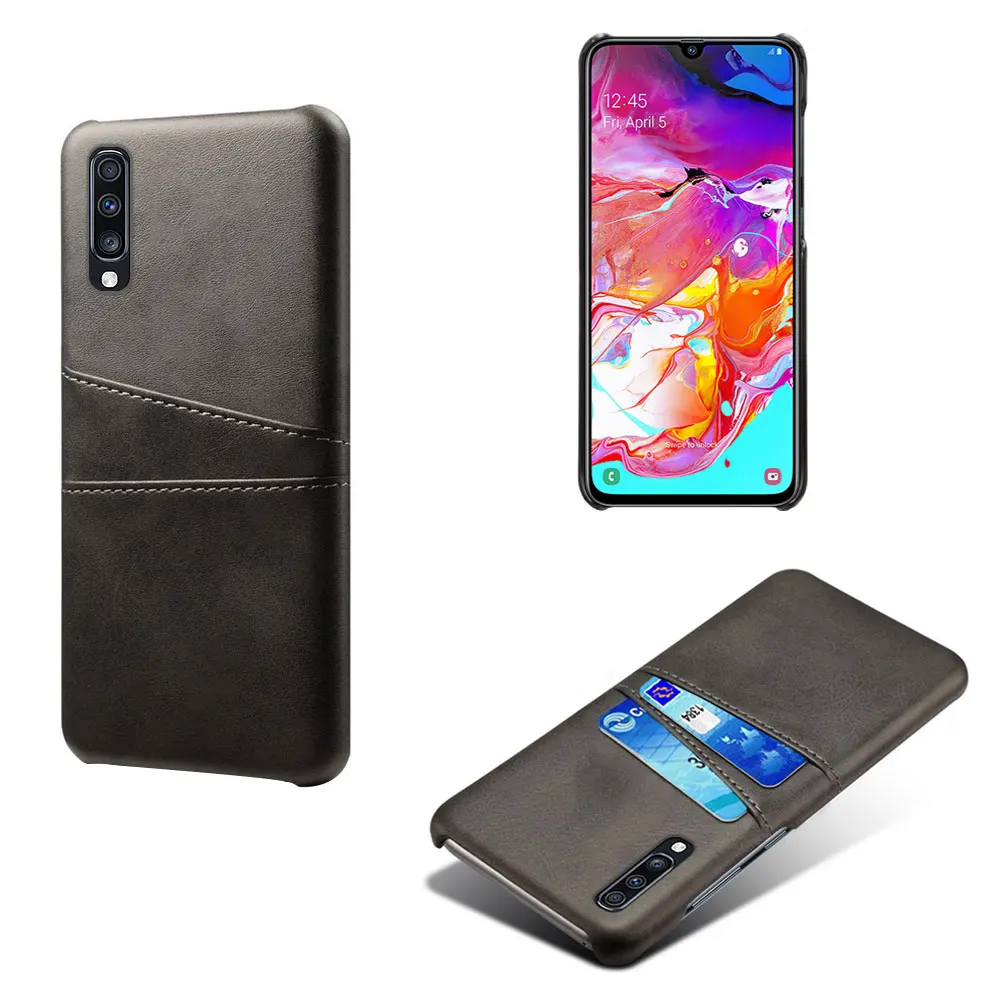 Кожаный чехол для samsung Galaxy A70 A60 A50 A30 M30 M20 S10 Lite Plus A8S A6S A7 A9 A8 A6 J8 J6 J4 с карманом для карт чехол - Цвет: Black