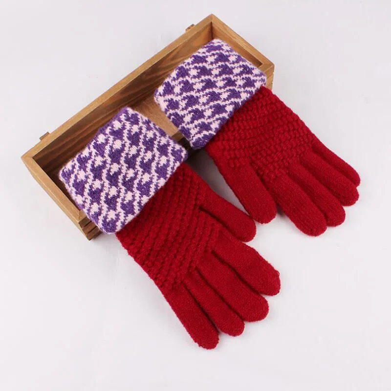 SUOGRY теплые Для женщин зимние вязаные шерстяные перчатки одноцветное Применение смартфона женские перчатки растяжения перчатки Eldiven