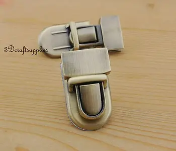 

purse lock wallet Thumb latch tongue clasp anti bronze 1 inch x 1 1/2 inch N8