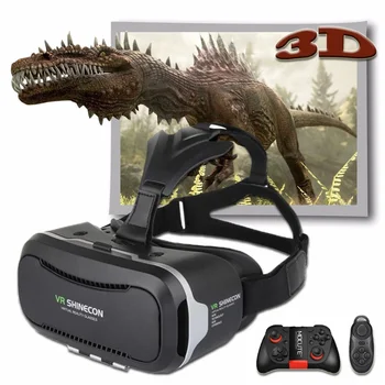 Shinecon 2.0 VR Pro Version Virtual Reality 3D Glasses Headset Google Cardboard BOX 3.0 Movie Game For 4.7-6 inch Phone + Remote