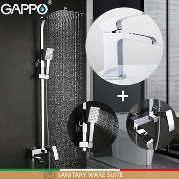 

GAPPO Sanitary Ware Suite shower set with basin faucet wall bathroom faucet mixer chrome bath faucet mixers torneira