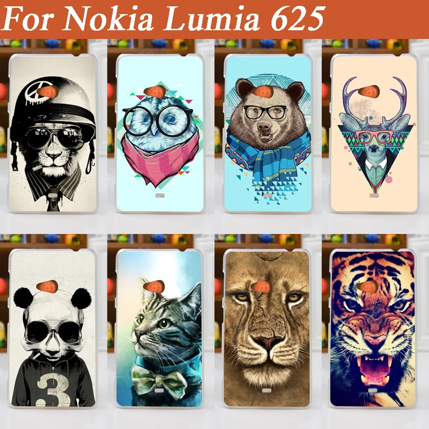 

11Patterns Painting colorful animals design hard Cover Case for nokia lumia 625 mobile phone case back cover free shipping